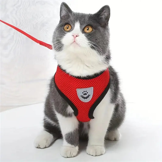 Adjustable Breathable Pet Harness with Leash for Dogs Cats