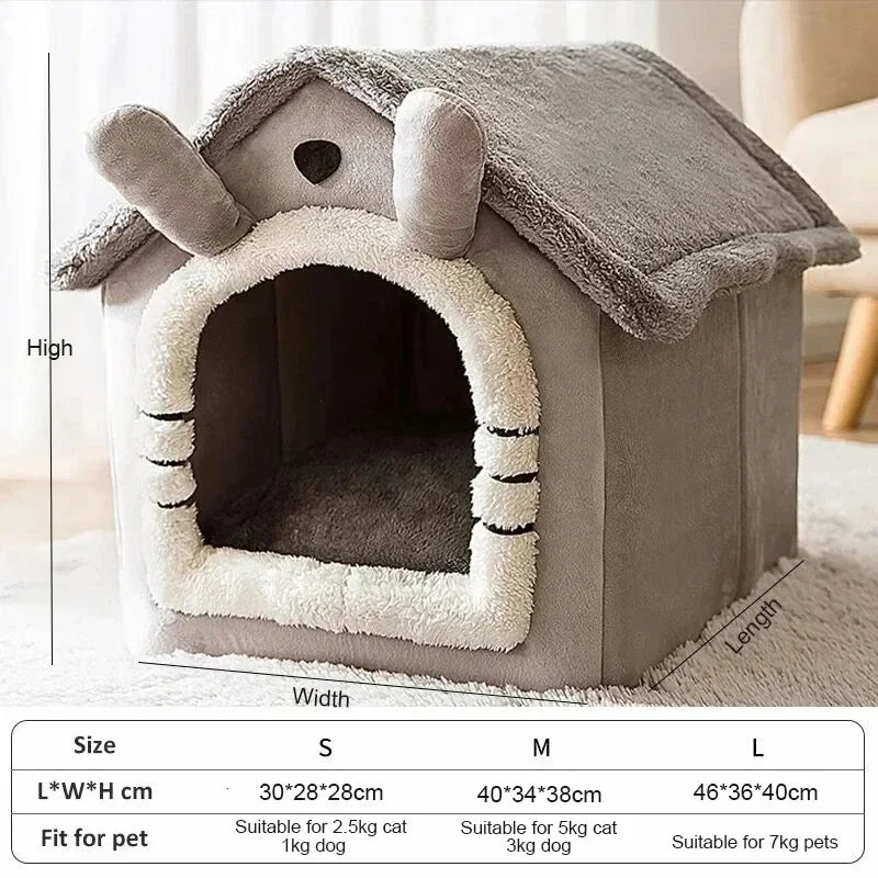 Indoor Warm Soft Pet House Bed for Dogs Cats