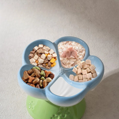 High Foot Ceramic Slow Feeder Bowl for Cats and Small Dogs