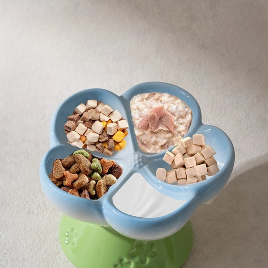 High Foot Ceramic Slow Feeder Bowl for Cats and Small Dogs
