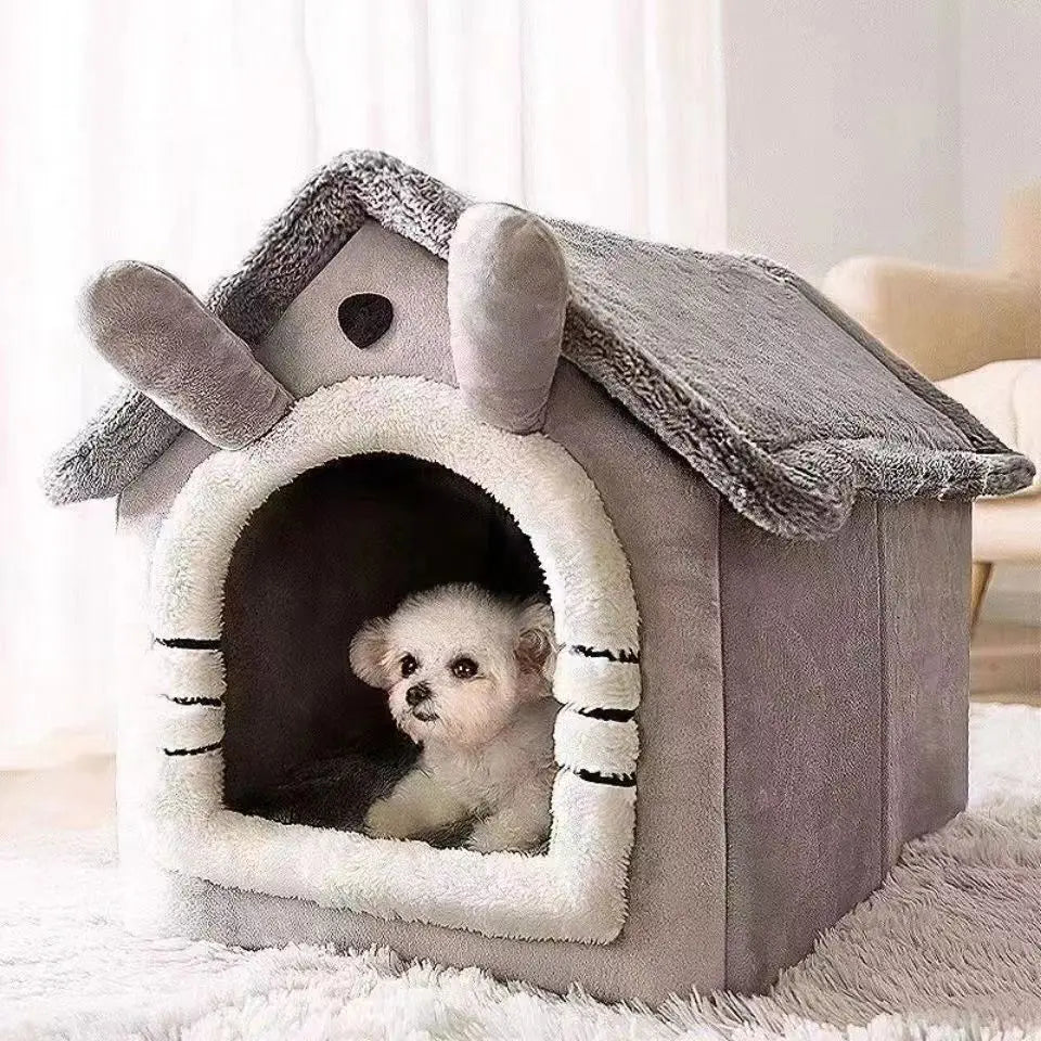 Indoor Warm Soft Pet House Bed for Dogs Cats