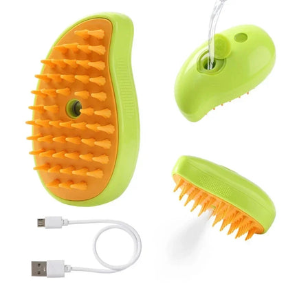 3 in 1 Steam Pet Brush for Grooming Dogs Cats