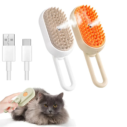 3 in 1 Steam Pet Brush for Grooming Dogs Cats