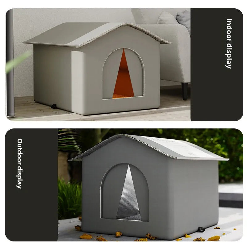 Waterproof Warm Foldable Pet House Bed for Cats Dogs