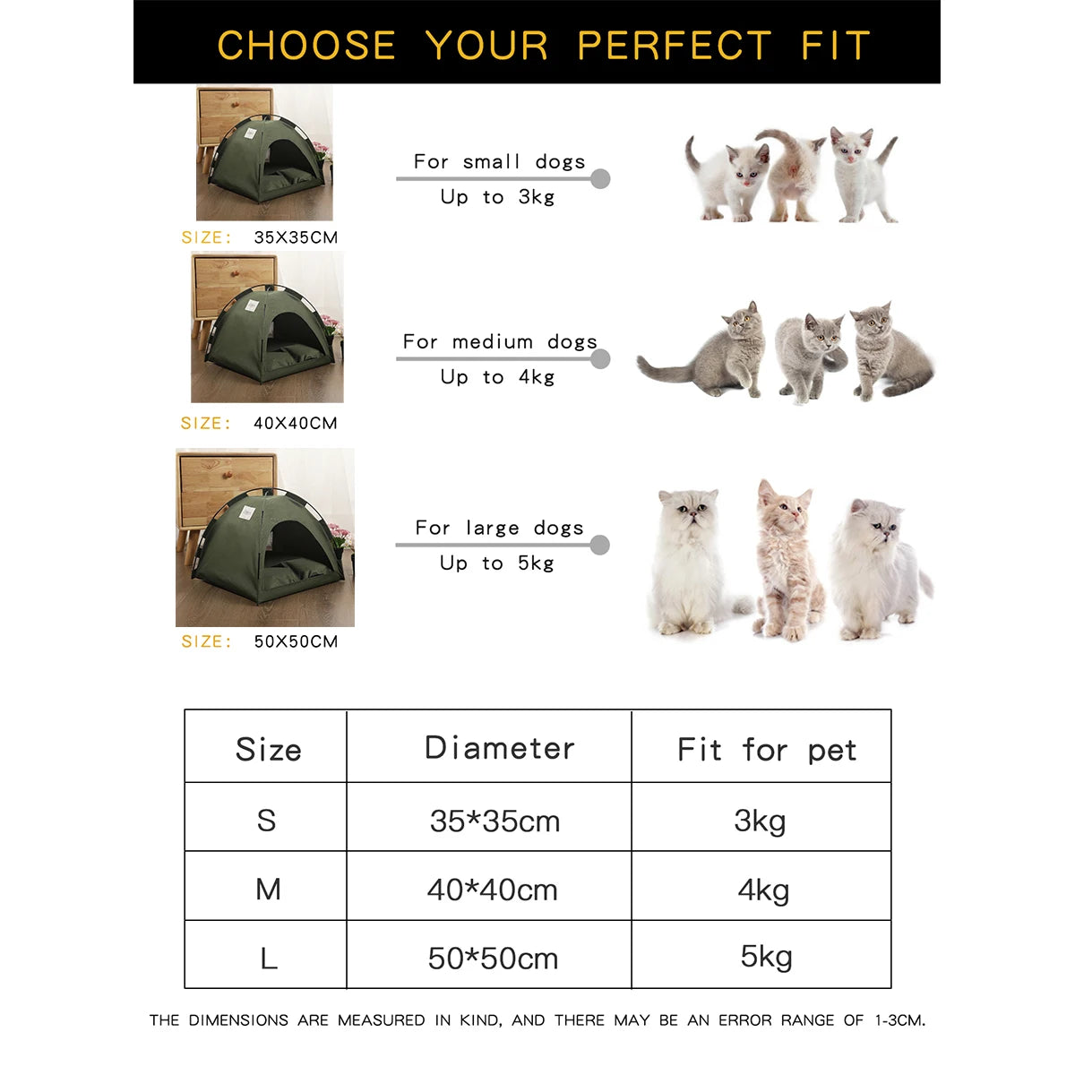 Warm Soft Pet Tent Bed for Cats and Kittens