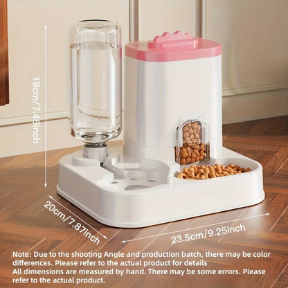 Automatic Gravity Cat Water Dispenser and Feeder Bowl