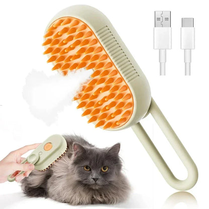 3 in 1 Steam Pet Brush for Grooming Dogs Cats