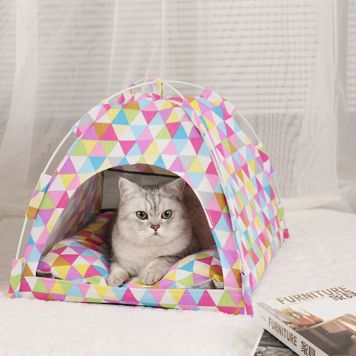 Warm Soft Pet Tent Bed for Cats and Kittens