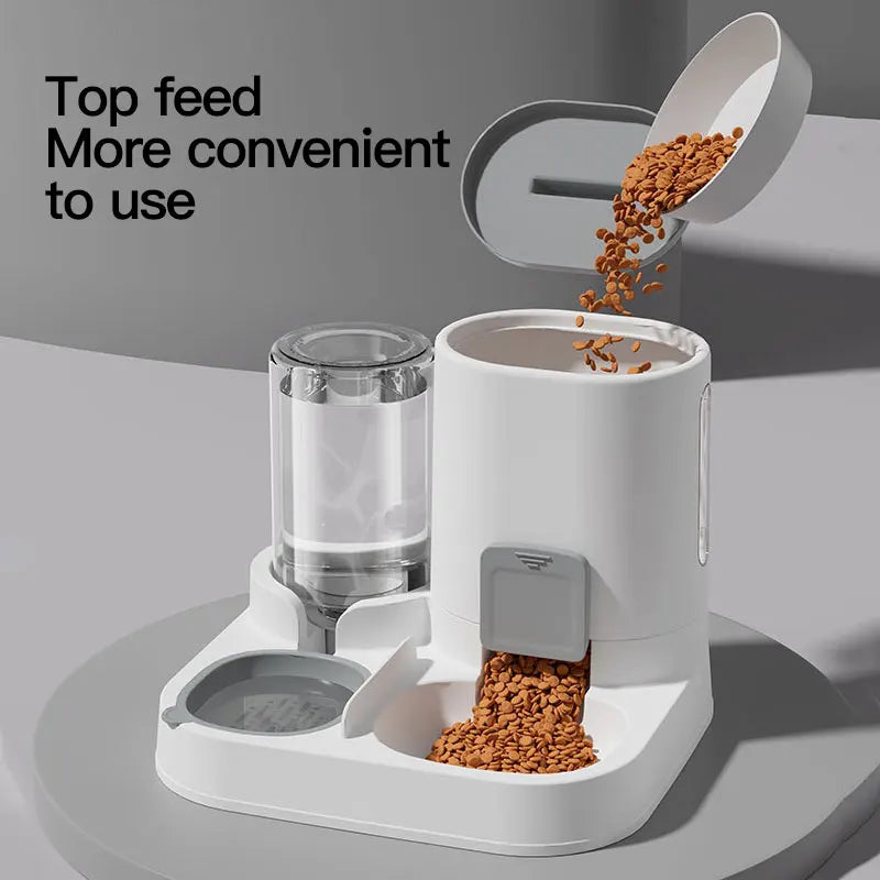 Automatic Gravity Cat Water Dispenser and Feeder Bowl