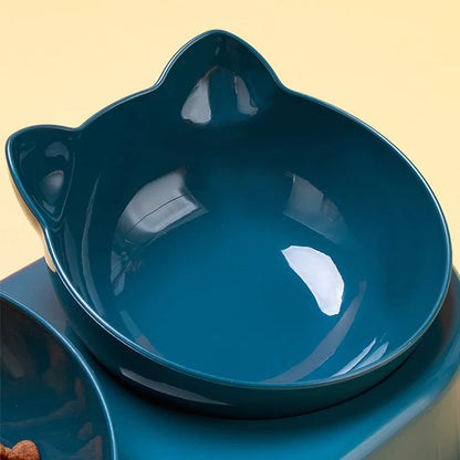 3 in 1 Automatic Cat Feeder with Water Dispenser Double Bowl