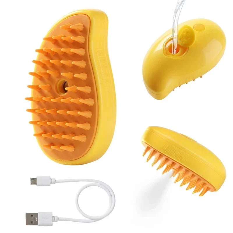 3 in 1 Steam Pet Brush for Grooming Dogs Cats