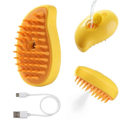 3 in 1 Steam Pet Brush for Grooming Dogs Cats
