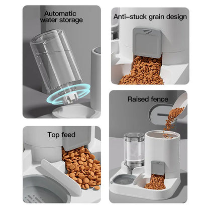 Automatic Gravity Cat Water Dispenser and Feeder Bowl