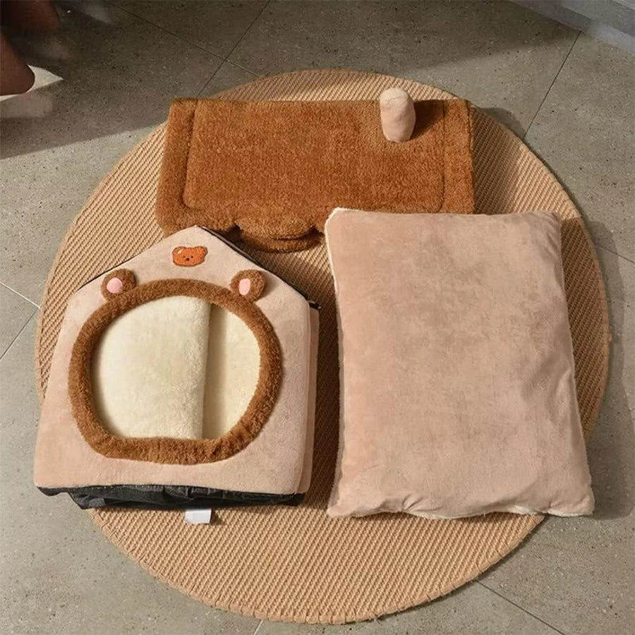 Foldable Washable Pet House Bed for Small Dogs Cats