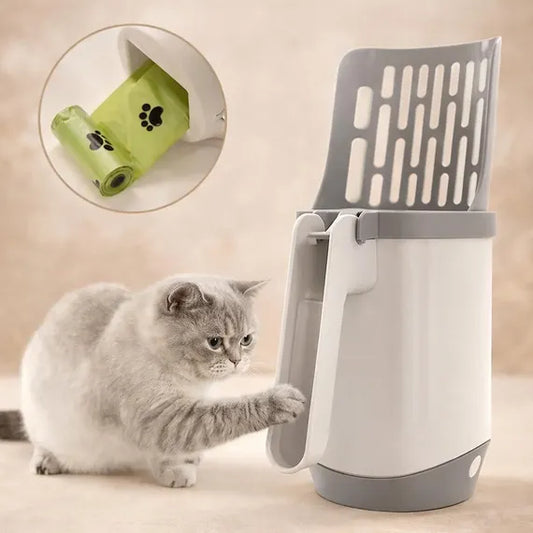 Cat Litter Scoop with Refill Bags Self Cleaning Pet Tool
